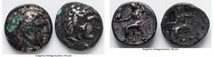 Ancients Ancient Lots ANCIENT LOTS. Greek. Macedonian Kingdom. Alexander III the Great (336-323 BC). Lot of two (2) AR tetradrachms. Choice Fine-VF, bronze disease. Includes: Two Macedonian tetradrach