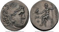 Ancients Greek LYCIA. Phaselis. Ca. 218-185 BC. AR tetradrachm (32 mm, 16.91 gm, 12h). NGC Choice XF 4/5 - 4/5, die shift. Late posthumous issue in the name and types of Alexander III the Great of Mac
