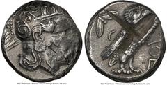 Ancients Ancient Lots ANCIENT LOTS. Greek. Attica. Athens. Ca. 393-294 BC. Lot of two (2) AR tetradrachms. NGC VF-Choice XF, test cuts, scuff. Includes: Two AR tetradrachms, late mass coinage issue, A