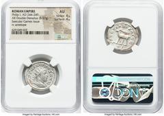 Ancients Roman Imperial Philip I (AD 244-249). AR antoninianus (23mm, 5.57 gm, 7h). NGC AU 4/5 - 4/5. Rome, 6th officina, AD 248. IMP PHILIPPVS AVG, radiate, draped, and cuirassed bust of Philip I rig