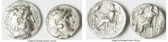 Ancients Ancient Lots ANCIENT LOTS. Greek. Macedonian Kingdom. Alexander III the Great (336-323 BC). Lot of two (2) AR tetradrachms. Choice Fine-Choice VF, porosity. Includes: Two AR tetradrachms of A