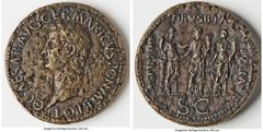 Ancients Roman Imperial Gaius (Caligula) (AD 37-41). AE Later Cavino restrike sestertius (36mm, 24.90 gm, 6h). XF, pitting. Later restrike, possibly from dies of Giovanni Cavino (1500-1570). C CAESAR•