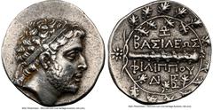 Ancients Greek MACEDONIAN KINGDOM. Philip V (221-179 BC). AR didrachm (25mm, 8.29 gm, 11h). NGC Choice VF 5/5 - 2/5, scratches, edge filing. Pella or Amphipolis, Zoilos as magistrate, ca. 184-179 BC. 