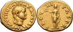 Otho. 69 AD. Aureus, 7.12g (6h). Rome. Obv: IMP M OTHO CAESAR AVG TR P Head bare right. Rx: SECVRI - TAS P R Securitas standing left holding wreath and scepter. From the same obverse die as the preced