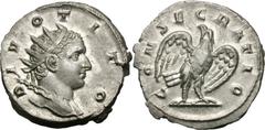 Restored Coinage of Trajan Decius for Divus Titus. 249-251 AD. Antoninianus, 4.54g (12h). Rome, 251 AD. Obv: DIVO TITO Radiate head of Divus Titus right. Rx: CONSECRATIO Eagle standing right, head lef
