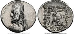 Ancients Greek PARTHIAN KINGDOM. Mithradates III (ca. 87-80 BC). AR drachm (20mm, 3.80 gm, 11h). NGC Choice XF 5/5 - 3/5, brushed. Ectabana. Diademed, draped bust of Mithradates III left, wearing tiar