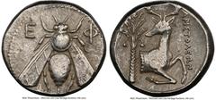 Ancients Greek IONIA. Ephesus. Ca. 4th century BC. AR tetradrachm (23m, 15.21 gm, 12h). NGC VF 4/5 - 3/5. Ca. 370-360 BC. Aristoleon, magistrate. E-Φ, bee with straight wings seen from above / APIΣTOΛ