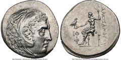 Ancients Greek LYCIA. Phaselis. Ca. 218-185 BC. AR tetradrachm (33mm, 17.25 gm, 12h). NGC Choice AU 3/5 - 4/5, die shift. Late posthumous issue in the name and types of Alexander III the Great of Mace