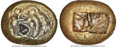 Ancients Greek LYDIAN KINGDOM. Ardys-Alyattes (ca. 620-560 BC). Kukas (Gyges). EL third-stater or trite (13mm, 4.74 gm). NGC Choice XF 4/5 - 4/5. Sardes. KYKALIM (Lydian, retrograde), legend between c