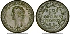 Ancients Roman Imperial Gaius (Caligula) (AD 37-41). AE sestertius (34mm, 29.87 gm, 6h). NGC Choice AU S 5/5 - 4/5, Fine Style. Rome, AD 37-38. C CAESAR•AVG•GERMANICVS•PON•M•TR•POT•, laureate head of 