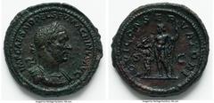 Ancients Roman Imperial Macrinus (AD 217-218). AE sestertius (34mm, 27.67 gm, 6h). XF, tooled. Rome, AD 217. IMP CAES M OPEL SEV MACRINVS AVG, laureate, cuirassed bust of Macrinus right with short bea