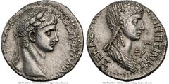 Ancients Roman Provincial SYRIA. Antioch. Nero (AD 54-68). AR tetradrachm (25mm, 15.10 gm, 12h). NGC Choice XF 3/5 - 4/5. Dated Caesarean Era Year 105 and Regnal Year 3 (AD 56/7). ΝΕΡΩΝΟΣ ΚΛΑΥΔΙΟΥ ΘΕΟ