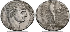 Ancients Roman Provincial SYRIA. Antioch. Nero (AD 54-68). AR tetradrachm (26mm, 12h). NGC Choice VF, light marks. Dated Caesarean Era Year 110 and Regnal Year 8 (AD 61/2). NEPΩNOΣ KAIΣAPO-Σ ΣEBAΣTOY,