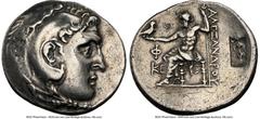 Ancients Greek LYCIA. Phaselis. Ca. 218-185 BC. AR tetradrachm (32mm, 12h). NGC VF, graffiti, countermark. Late posthumous issue in the name and types of Alexander III the Great of Macedon, dated Civi