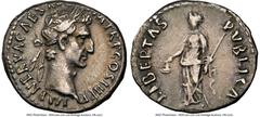 Ancients Roman Imperial Nerva (AD 96-98). AR denarius (17mm, 3.28 gm, 5h). NGC Choice VF 4/5 - 3/5, edge scuff. Rome, AD 96. IMP NERVA CAES AVG-P M TR P II COS III P P, laureate head of Nerva right / 