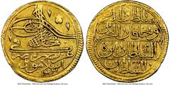 Islamic Dynasties Ottoman Empire Ottoman Empire. Mahmud I gold Zeri Mahbub 1143 AU53 NGC, Islambul mint, Damali-24-K-A10d-Ayn 5. HID05401242017 © 2024 Heritage Auctions | All Rights Reserved