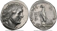 Ancients Greek PTOLEMAIC EGYPT. Ptolemy II Philadelphus (285/4-246 BC). AR stater or tetradrachm (29mm, 12h). NGC Choice VF, brushed, scratch, graffito. Reformed Coinage, Uncertain Mint 10, on Cyprus 