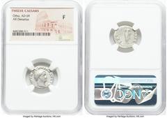 Ancients Roman Imperial Otho (January-April AD 69). AR denarius (17mm, 6h). NGC Fine. Rome. IMP M OTHO CAESAR AVG TR P, bare, bewigged head of Otho right / SECVR-I-TAS P R, Securitas standing facing, 
