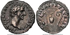 Ancients Roman Imperial Nerva (AD 96-98). AR denarius (17mm, 3.31 gm, 7h). NGC Choice VF 5/5 - 3/5, edge cut. Rome. IMP NERVA CAES-AVG P M TR POT, laureate head of Nerva right / COS III PATER PATRIAE,