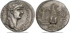 Ancients Roman Provincial SYRIA. Antioch. Nero (AD 54-68). AR tetradrachm (25mm, 15.20 gm, 11h). NGC Choice XF 4/5 - 4/5. Dated Caesarean Era Year 111 and Regnal Year 9 (AD 62/3). NERΩN KAIΣAP Σ-EBAΣT