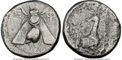 Ancients Greek IONIA. Ephesus. Ca. 4th century BC. AR tetradrachm (24mm, 11h). NGC VG. Ca. 340-325 BC, Autochthon, magistrate. E-Φ, bee with straight wings seen from above / AYTOXΘΩN, forepart of stag