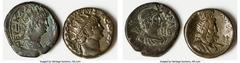 Ancients Ancient Lots ANCIENT LOTS. Roman Provincial. Egypt. Alexandria. Nero (AD 54-68). Lot of two (2) BI tetradrachms. Fine-VF. Includes: Two BI tetradrachms of Nero, different dates and types. SOL