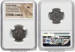 Ancients Roman Imperial Licinius I (AD 308-324). BI follis or reduced nummus (23mm, 5h). NGC MS. Heraclea, 1st officina, ca. AD 313. IMP C VAL LICIN LICINIVS P F AVG, laureate head of Licinius I right