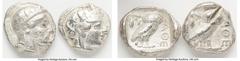 Ancients Ancient Lots ANCIENT LOTS. Greek. Attica. Athens. Lot of two (2) AR tetradrachms. Fine, test cut. Includes: Two Athenian AR tetradrachms. SOLD AS IS, NO RETURNS. HID05401242017 © 2024 Heritag