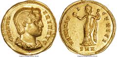 Ancients Roman Imperial Galeria Valeria (AD 293-311). AV aureus (20mm, 5.33 gm, 12h). NGC Choice AU 4/5 - 3/5. Nicomedia, ca. December AD 308-May AD 310. GAL VAL-ERIA AVG, diademed, draped bust of Gal