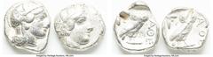 Ancients Ancient Lots ANCIENT LOTS. Greek. Attica. Athens. Lot of two (2) AR tetradrachms. Fine, test cuts. Includes: Two Athenian AR tetradrachms. SOLD AS IS, NO RETURNS. HID05401242017 © 2024 Herita