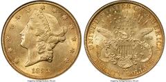 Liberty Double Eagles 1893-CC $20 MS62 NGC. Variety 2-A. The Carson City Mint produced 677,000 silver dollars and 92,402 gold coins during its final year of coinage operations in 1893. The Nevada Mint