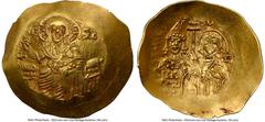 Ancients Byzantine John III Ducas-Vatatzes, Empire of Nicaea (AD 1221/2-1254), AV hyperpyron (27mm, 4.66 gm, 5h). NGC Choice AU 3/5 - 2/5, graffito, edge bend. Magnesia. IC-XC (barred), Christ seated 