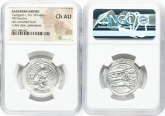 Ancients Ancient Lots ANCIENT LOTS. Oriental. Sasanian Kingdom. Yazdgard (Yazdgird) I (AD 399-420). Lot of three (3) AR drachms. NGC AU-Choice AU, flan crack. 1) SASANIAN KINGDOM. Yazdgard (Yazdgird) 