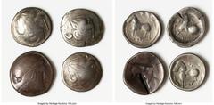 Ancients Ancient Lots ANCIENT LOTS. Celtic. Eastern Europe. Uncertain Tribe. Lot of four (4) AR tetradrachms. AG-Good, test cuts. Includes: Four Celtic AR tetradrachms imitating Philip II of Macedon, 