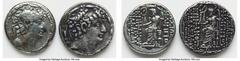 Ancients Ancient Lots ANCIENT LOTS. Greek. Seleucid Kingdom. Lot of two (2) AR tetradrachms. Fine. Includes: Two Seleucid AR tetradrachms, different rulers and types. SOLD AS IS, NO RETURNS. HID054012
