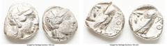 Ancients Ancient Lots ANCIENT LOTS. Greek. Attica. Athens. Ca. 440-404 BC. Lot of two (2) AR tetradrachms. Fine-Choice Fine, test cuts. Includes: Two Athenian AR tetradrachms. SOLD AS IS, NO RETURNS. 