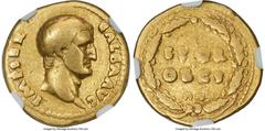 Ancients Roman Imperial Galba (AD 68-69). AV aureus (18mm, 6.98 gm, 7h). NGC VG 5/5 - 3/5. Rome, July AD 68-January 69. IMP SER-GALBA AVG, bare head of Galba right / S P Q R / OB C S, legend in two li