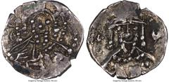 Ancients Byzantine Constantine XI Palaeologus (AD 1448-1453). AR eighth-stavraton (12mm, 0.63 gm, 7h). NGC Choice XF 3/5 - 4/5. Constantinople, AD 1453. IC-XC, bust of Christ facing, wearing nimbus cr