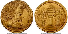 Ancients Oriental SASANIAN KINGDOM. Shahpur I (AD 240-272). AV dinar (22mm, 7.33 gm, 2h). NGC MS 5/5 - 4/5. Mint I ("Ctesiphon"), Phase II, ca. AD 260-272. Draped bust of Shahpur I right, wearing mura