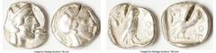 Ancients Ancient Lots ANCIENT LOTS. Greek. Attica. Athens. Ca. 440-404 BC. Lot of two (2) AR tetradrachms. Fine, scratches, test cuts. Includes: Two Athenian AR tetradrachms. SOLD AS IS, NO RETURNS. H