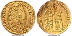 Crusader States The Order of St. John at Rhodes. Fabrizio del Carretto gold Ducat or Zecchino ND (1513-1521) MS61 PCGS, Rhodes mint, Fr-11. 3.51gm. Imitating the ubiquitous Venetian Ducat, attractive 