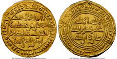 Islamic Dynasties Sulayhid. temp. Queen 'Arwa bint Ahmad (AH 484-532 / AD 1091-1137) gold 1/2 Dinar AH 498 (1104/1105) MS65 NGC, Dhu Jibla mint, A-1078.1. 1.07gm. Citing Fatimid al-Mustansir. HID05401
