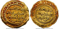 Islamic Dynasties Sulayhid. temp. Queen 'Arwa bint Ahmad (AH 484-532 / AD 1091-1137) gold Dinar AH 496 (1102/1103) MS64 NGC, 'Adan mint, A-1077. 2.41gm. Citing Fatimid caliphate al-Mustansir. Position