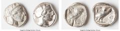 Ancients Ancient Lots ANCIENT LOTS. Greek. Attica. Athens. Ca. 440-404 BC. Lot of two (2) AR tetradrachms. Fine, test cuts. Includes: Two Athenian AR tetradrachms. SOLD AS IS, NO RETURNS. HID054012420