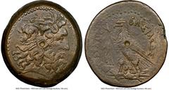 Ancients Greek PTOLEMAIC EGYPT. Ptolemy IV Philopater (222-205/4 BC). AE triobol (35mm, 12h). NGC Choice VF. Alexandria, from 219 BC. Head of Zeus right, wearing taenia with basileion above forehead a