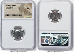 Ancients Roman Imperial Otho (January-April AD 69). AR denarius (18mm, 6h). NGC Good. Rome. IMP M OTHO CAESAR AVG TR P, bare, bewigged head of Otho right / SECVR-I-TAS P R, Securitas standing facing, 