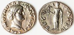 Ancients Roman Imperial Otho (January-April AD 69). AR denarius (19mm, 3.10 gm, 6h). VF, tooled. Rome. IMP M OTHO CAESAR AVG TR P, bare, bewigged head of Otho right / SECVR-I-TAS P R, Securitas standi