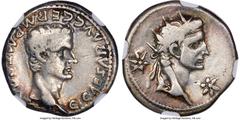 Ancients Roman Imperial Gaius (Caligula) (AD 37-41). AR denarius (18mm, 3.68 gm, 1h). NGC Choice Fine 4/5 - 3/5, brushed. Lugdunum, AD 37. C CAESAR AVG GERM•P•M•TR•POT•COS, bare head of Caligula right