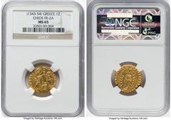 Greece Chíos Chíos. Anonymous gold Imitative Zecchino ND (1343-1354) MS65 NGC, Chios mint, Fr-2a. Imitating a Venetian gold Ducat of Andrea Dandolo. HID05401242017 © 2024 Heritage Auctions | All Right