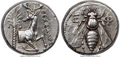 Ancients Greek IONIA. Ephesus. Ca. 4th century BC. AR tetradrachm (23mm, 15.22 gm, 12h). NGC XF 5/5 - 3/5, brushed. Ca. 350-340 BC. Thessalus, magistrate. E-Φ, bee with straight wings seen from above 